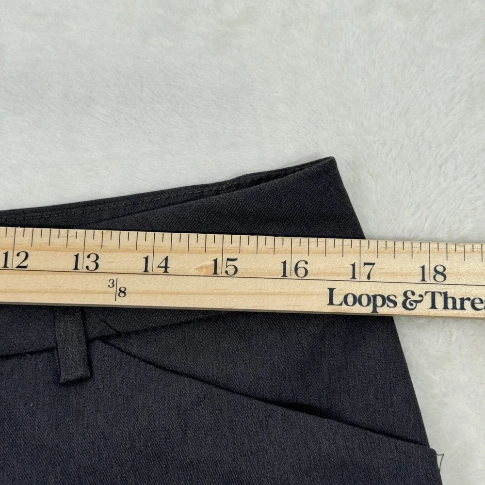 Lee Pants Womens 14 Charcoal Relaxed Fit Straight Leg Mid Rise Wrinkle Free Work